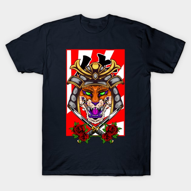 Samurai Fox | Silver Kabuto T-Shirt by Harrisaputra